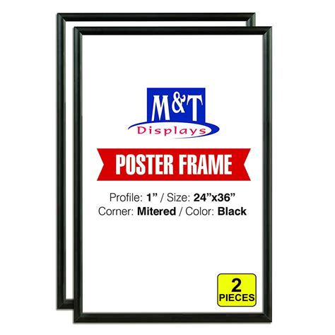 Mandt Displays Snap Frame 24x36 Inch Poster Size 1 Inch Black Color