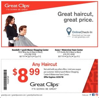 Visit the nearest great clips saloon for latest offers. Great Haircut, Great Price, Great Clips, Denton, MD