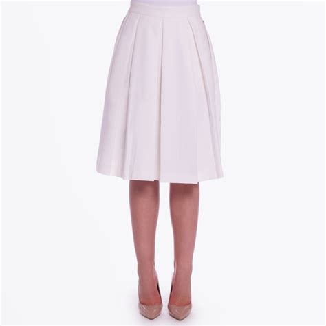 Mollya N Skirt Pleated Knee Length White Pleated Skirt