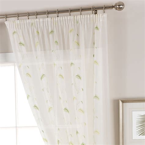 Green Pampas Voile Panel | Dunelm