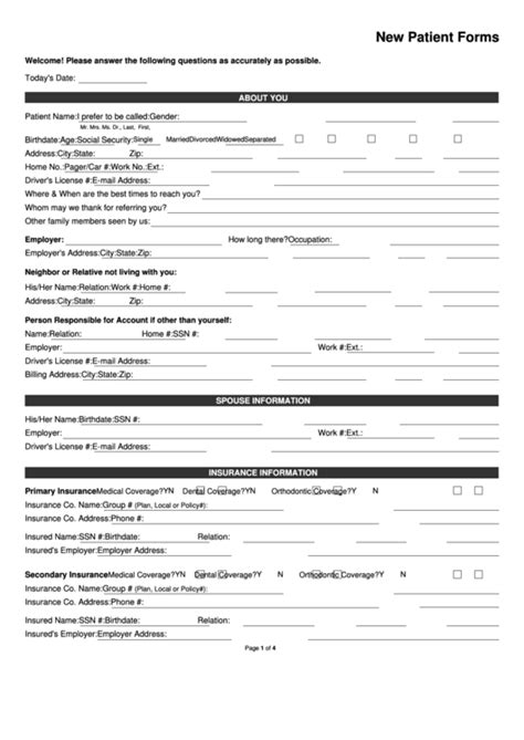 New Patient Forms Templates