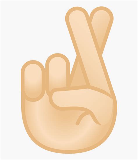 Crossed Fingers Light Skin Tone Icon Cross Finger Emoji Black