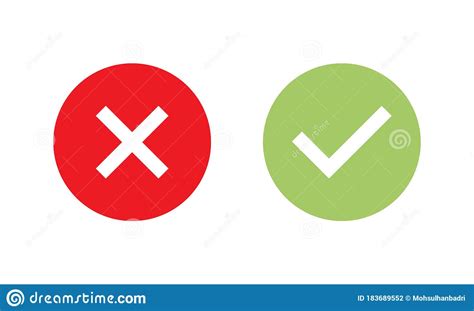 Cross Mark And Check Mark Symbol Icon Vector Wrong And Right Sign