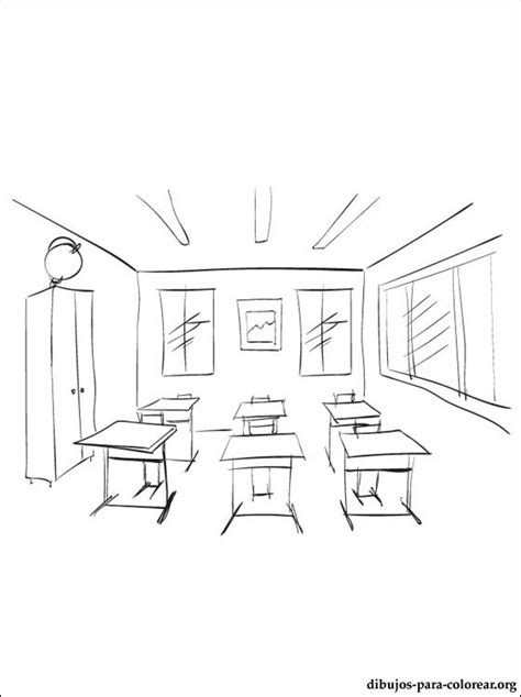 Dibujo de aula para pintar Dibujos para colorear