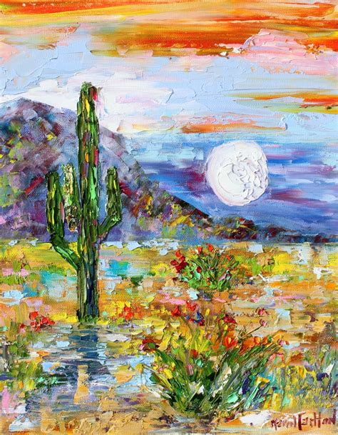 Desert Moon Print On Watercolor Paper Made From Image Of Past Painting