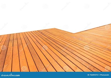 Wooden Decking And Flooring Isolated On White Background Stock Photo