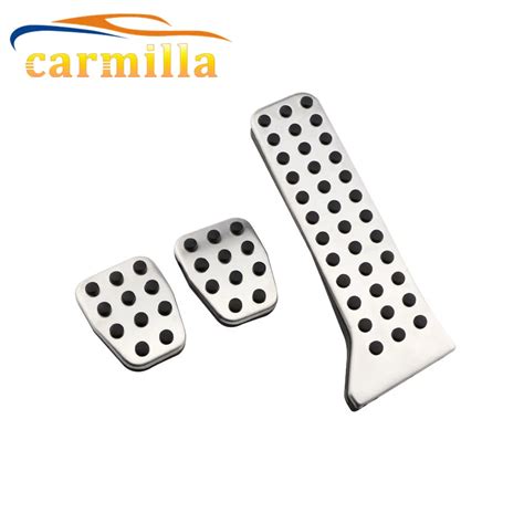 1set At Mt Stainless Steel Car Pedals Car Pedal Pad Cover Case For