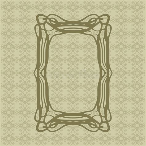 Art Nouveau Smooth Lines Decorative Rectangle Vector Frame For Design