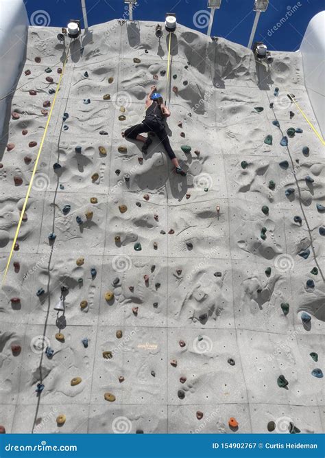 Rock Climbing Wall On Cruise Ship Editorial Photography Image Of Wall