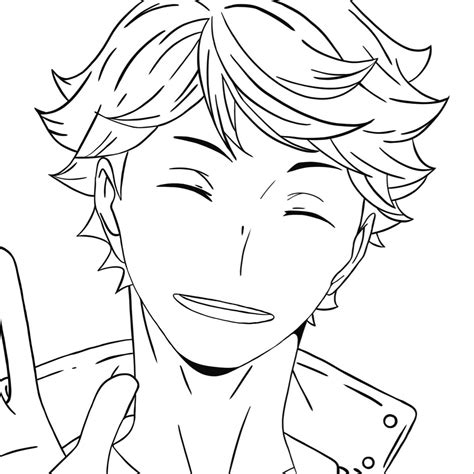 Oikawa Coloring Page Line Art Drawings Art Drawings Sketches
