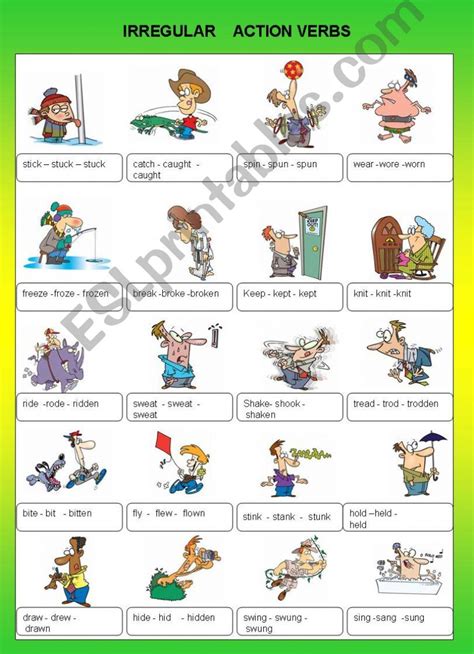 Pictionary Action Verb Set From A To D Imprimibles Verbos Ingles