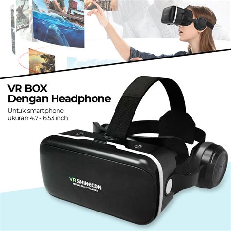 Shinecon 6 0 Vr Box Virtual Reality Glasses Dengan Headphone Black