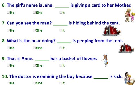 personal pronoun worksheet for children