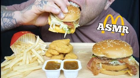 ASMR McDonalds FEAST BIG Mac CHICKEN NUGGETS EATING SOUND NO TALKING HUBBY EDITION SAS