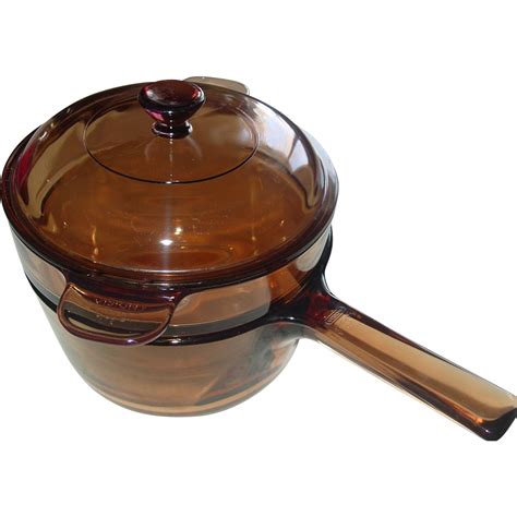 Pyrex Corning Amber Glass 1 5 Liter Double Boiler Saucepan Vision Ware Sold On Ruby Lane