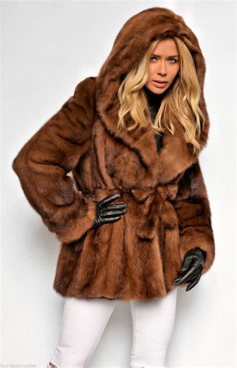 mink furs demi buff saga mink fur coat with hood and belt bont