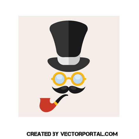 Mustache With Glasses And A Hat Royalty Free Stock Svg Vector And Clip Art