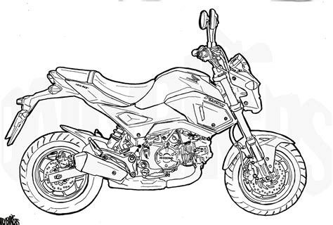 Click the honda dirt bike coloring pages to view printable version or color it online (compatible with ipad and android tablets). Honda Grom Colouring Page - Motorcycle Illustration ...