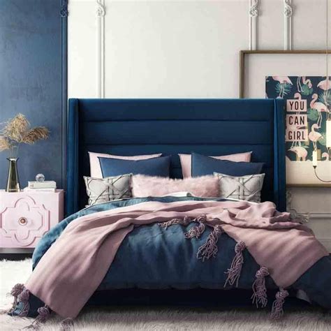10 Navy Blue And Pink Bedroom Decoomo