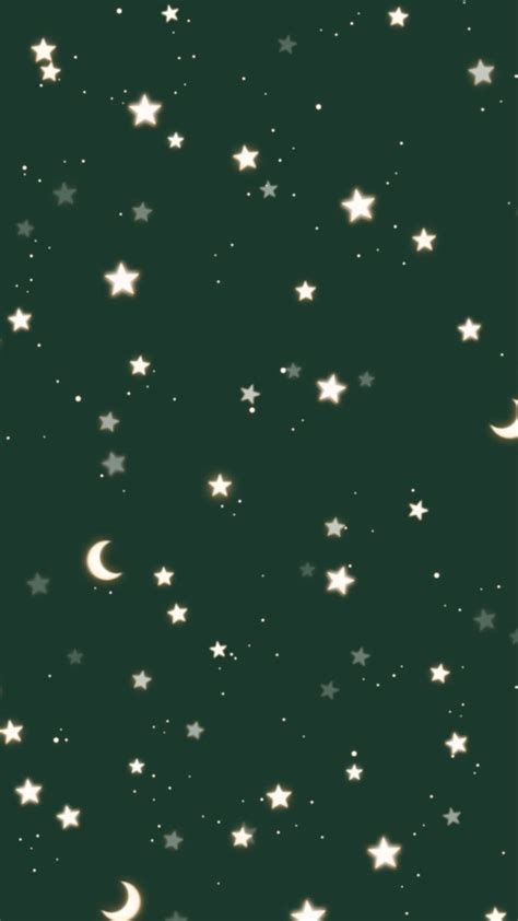 Green Stars Wallpaper Phone Wallpaper Images Star Wallpaper Moon