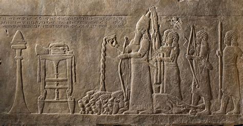Relief Showing King Ashurbanipal Pouring A Libation Over The Dead Lions
