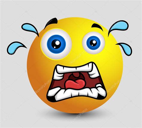 Scared Emoticon Emoji Smiley Vector Illustration Stoc