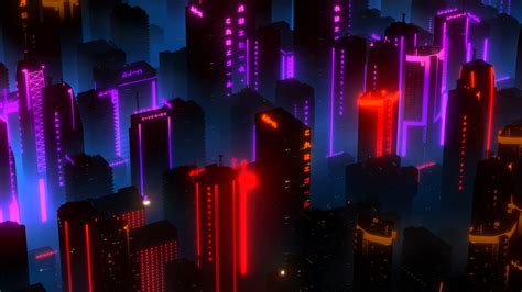 4k Pc Wallpaper Futuristic Neon City Night Heroscreen Backgrounds