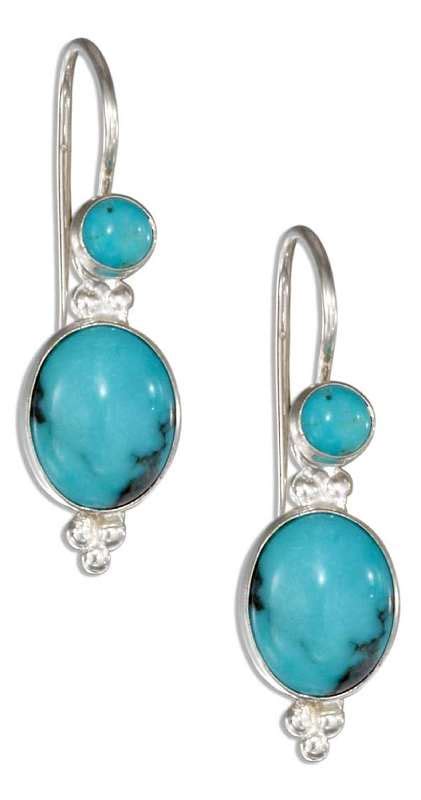 Sterling Silver Turquoise Dangle Earrings Aunties Treasures Online