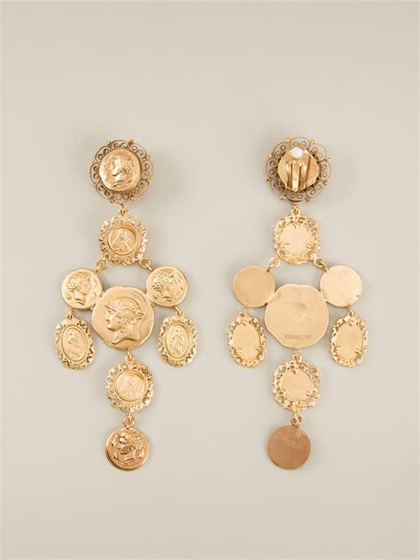 Dolce And Gabbana Roman Coin Earrings In Metallic Lyst