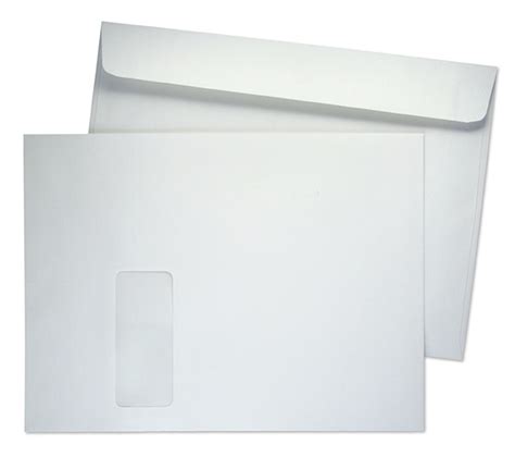 9 X 12 Booklet 28lb White Wove Vertical Window 1 Booklet Envelopes