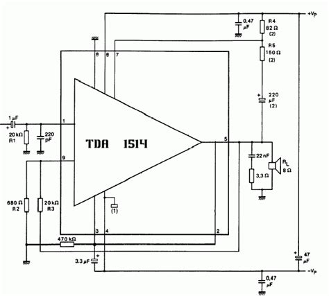 50W Hi Fi Audio Amplifier Using TDA1514 Electronic Schematic Circuit