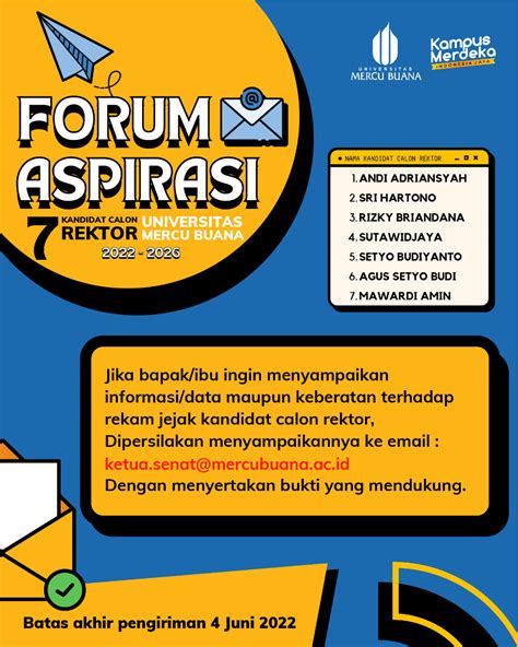 Ini Dia Kandidat Calon Rektor UMB | Universitas Mercu Buana Jakarta