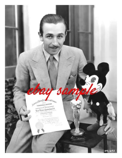 Walt Disney Candid Photo With Mickey And His First 1932 Oscar