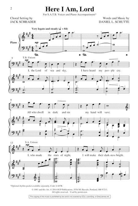 Here I Am Lord By Daniel Schutte Octavo Sheet Music For Choral