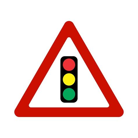 Premium Vector Traffic Signal Ahead Sign Icon Vector