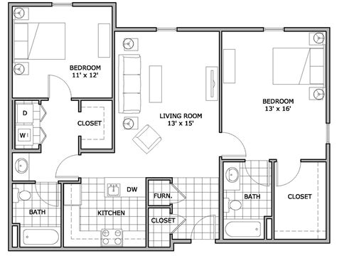 2 Bedroom Apartment Floor Plan With Dimensions Floor Roma