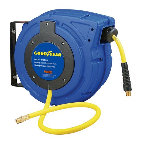 Goodyear G Enclosed Retractable Air Compressor Water Hose Reel With In X Ft