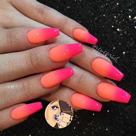 Coffin Hot Pink Acrylic Nails With Glitter One Of The Hottest Nail