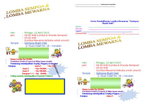 Gambar mewarnai buah mangga belajarmewarnai info. (DOC) BROSUR LOMBA MEWARNAI SEMPOA BUAH HATI MADIUN ...