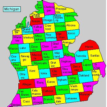 Map of michigan counties