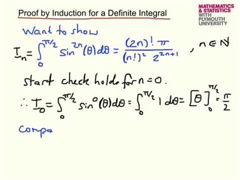 Proof by induction for a definite integral - YouTube