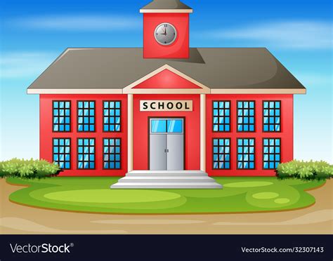 Cartoon School Building Royalty Free Vector Image