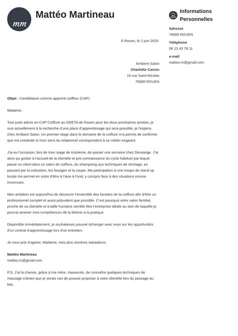 Lettre De Motivation Apprentissage Transport