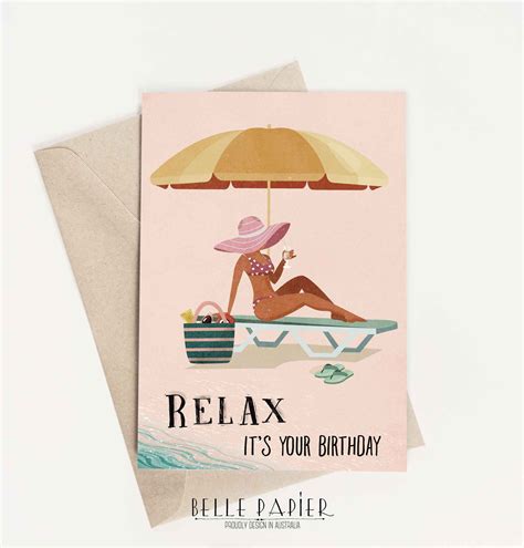 Relax Is Your Birthday Card Happy Birthday Card Printable Etsy