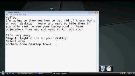 How To Hide Desktop Icons Youtube