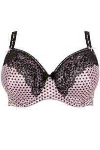 Black And Pink Polka Dot Balcony Bra With Lace Cup Detail