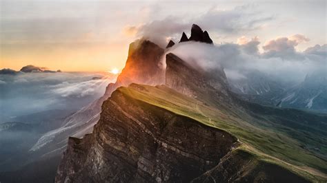 Download 3840x2160 Wallpaper Dolomites Mountains Clouds