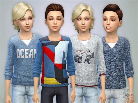 Sweater For Boys P01 The Sims 4 Catalog In 2020 Sims 4
