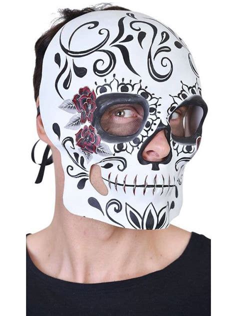 Full Face Mexican Sugar Skull Mask Sugar Skull Masquerade Mask
