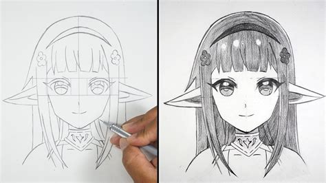 Anime Drawing How To Draw Anime Elf Girl Step By Step Tutorial